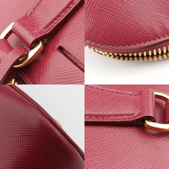 Prada Promenade Wine Red Saffiano Leather Bl0812 31/A - Picture 9 of 10